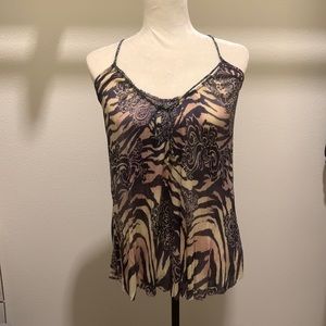 Sheer Leopard Print Free People Top | Size S